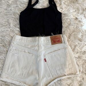 Levi's Cream Jean Shorts
